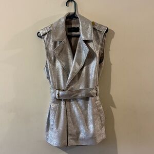 Donna Karan metallic silver sleeveless vest